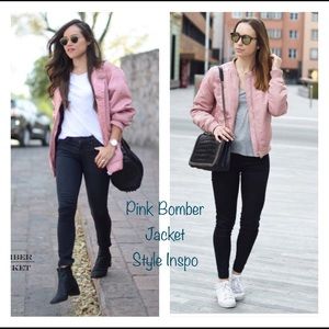 Blush pink Carbon bomber jacket